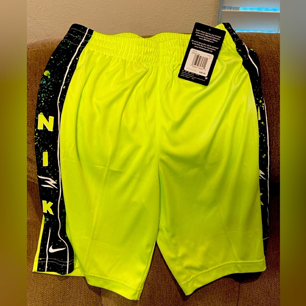 Brand new Boys size large Nike lime green shorts